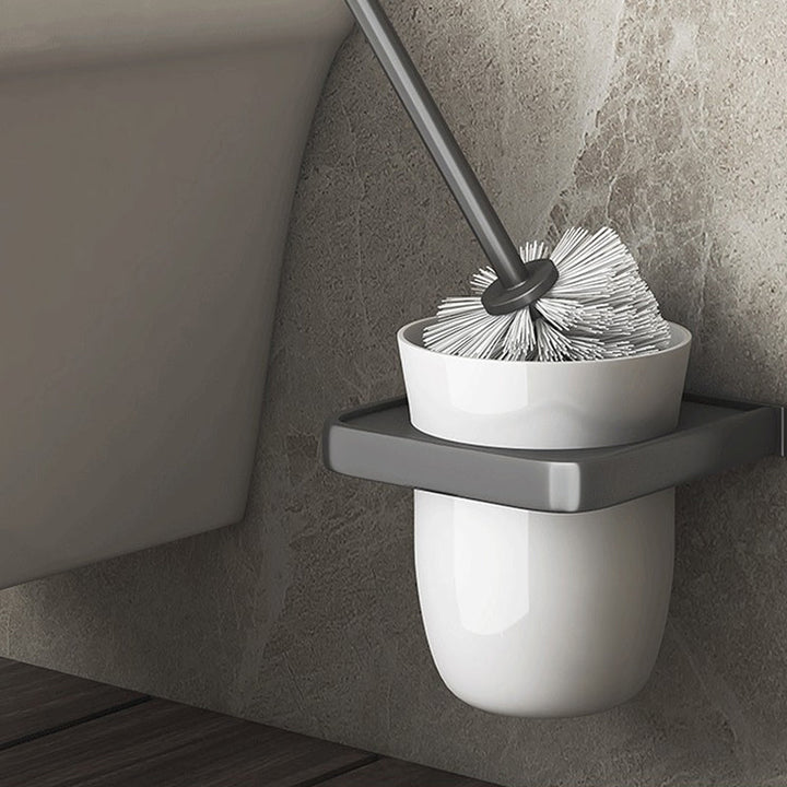 BowLift | Modern gray aluminum bathroom accessory set