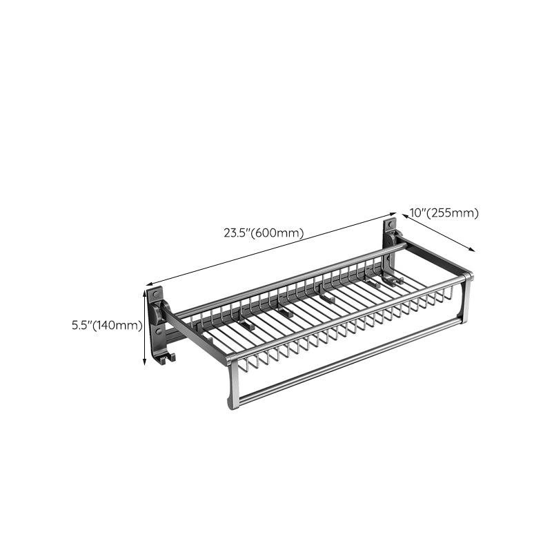 BowLift | Gray bathroom accessories as a single piece or as a set with towel holder/bathroom shelf/robe hooks