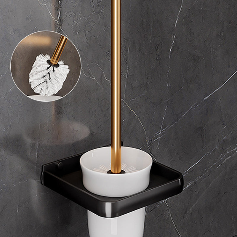 BowLift | Black and Brass Bathroom Hardware Set Modern Stainless Steel Bathroom Shelf/Towel Holder/Paper Holder