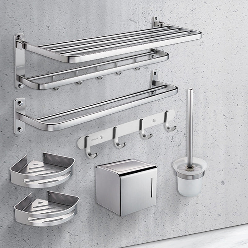 BowLift | Contemporary bathroom accessory set made of aluminum with towel holder/bath shelf