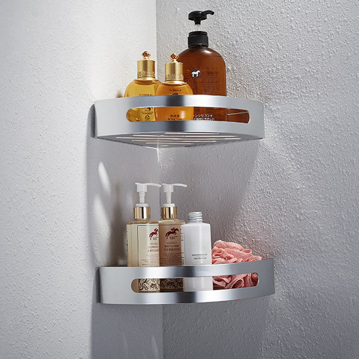 BowLift | Contemporary bathroom accessory set made of aluminum with towel holder/bath shelf