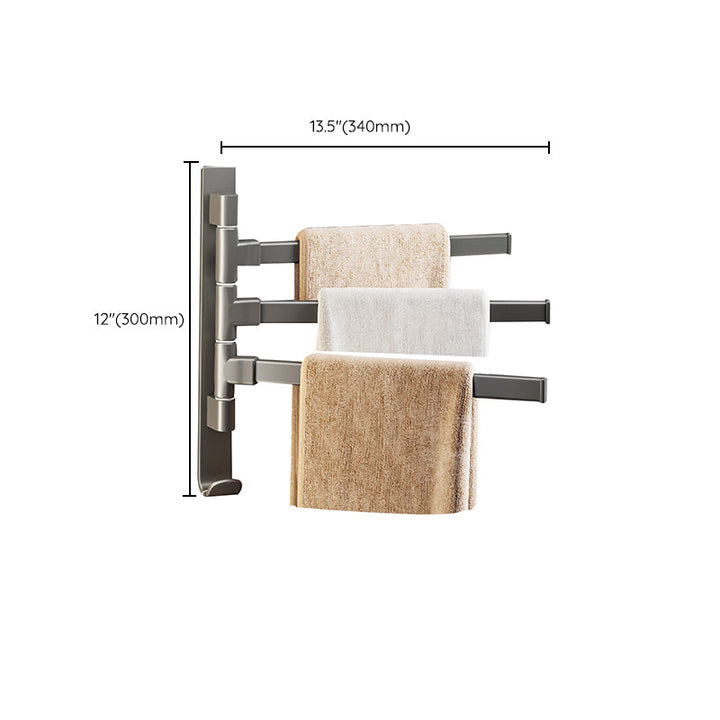 BowLift | Contemporary Gray Bathroom Accessory Set Aluminium Towel Holder