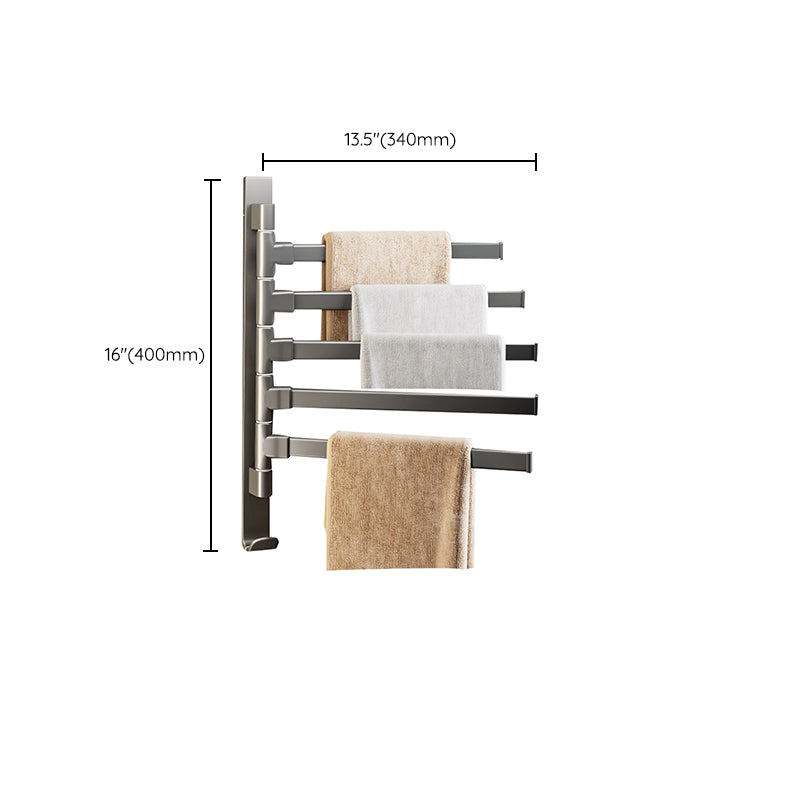 BowLift | Contemporary Gray Bathroom Accessory Set Aluminium Towel Holder