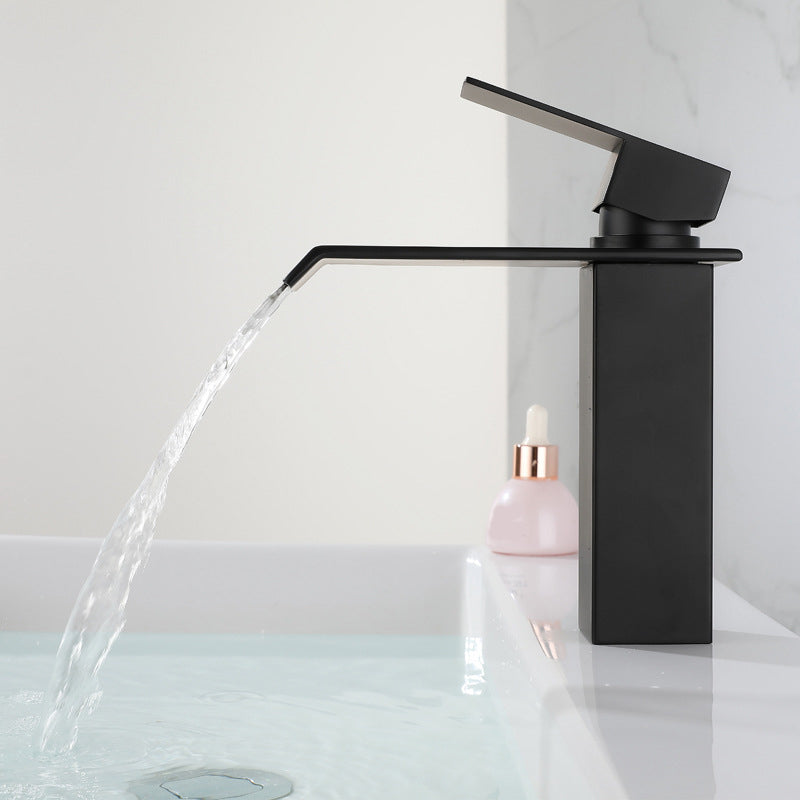 BowLift | Industrial Faucets Faucet Stainless Steel Lever Handles Waterfall Spout Bathroom Faucet