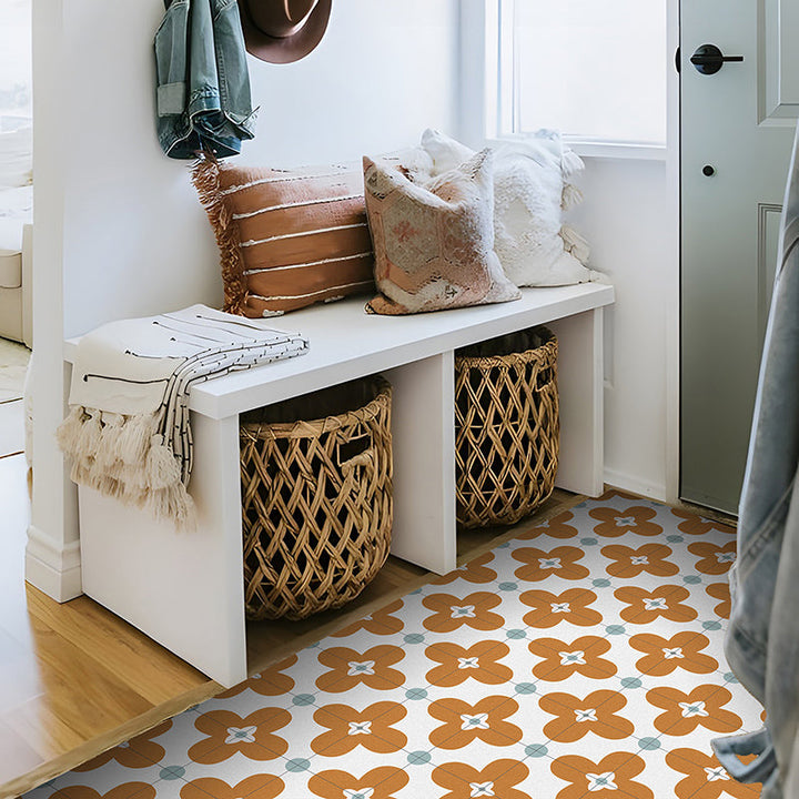 BowLift | Square Inner Layer Vinyl Flooring Floral Pattern Peel and Stick Waterproof Vinyl Flooring