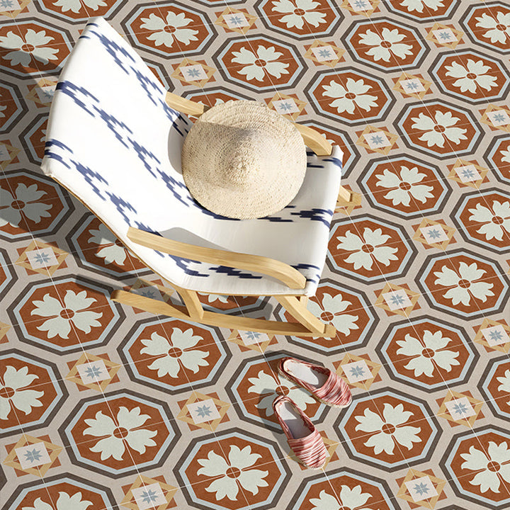 BowLift | Square Indoor Vinyl Floor Peel and Stick Flower Pattern Waterproof Vinyl Floor