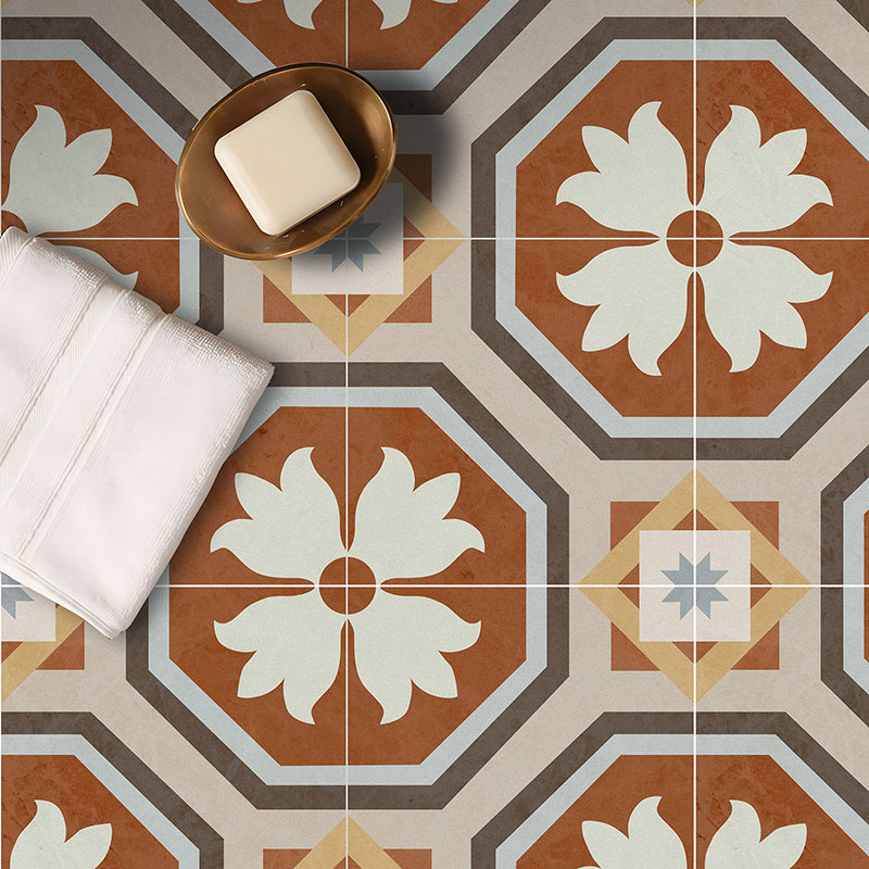 BowLift | Square Indoor Vinyl Floor Peel and Stick Flower Pattern Waterproof Vinyl Floor