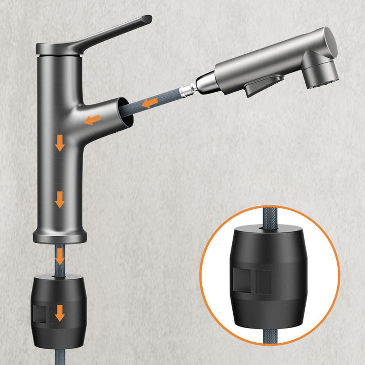 BowLift | Modern Center Set Faucet Copper Center Set Vanity Faucet for Bathroom