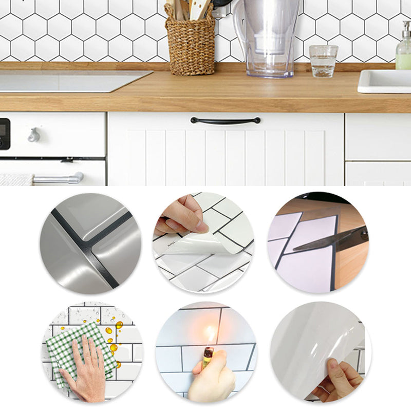 BowLift | Square Peel and Stick PVC Tile 12" x 12" Peel and Stick Mosaic Tile 5-Pack
