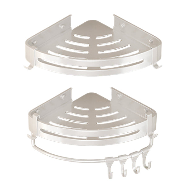 BowLift | Modern white finish bathroom shelf rectangular & triangular bathroom hardware set