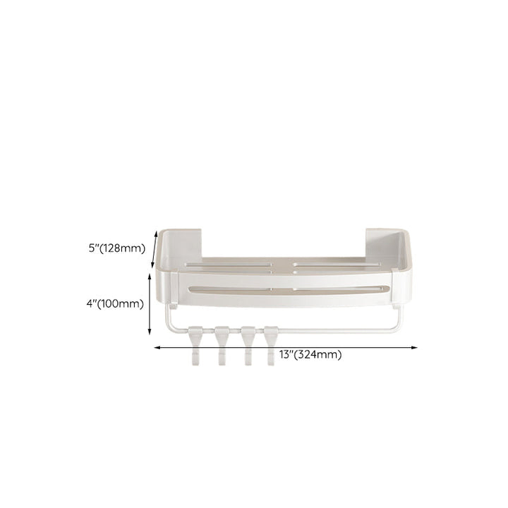 BowLift | Modern white finish bathroom shelf rectangular & triangular bathroom hardware set