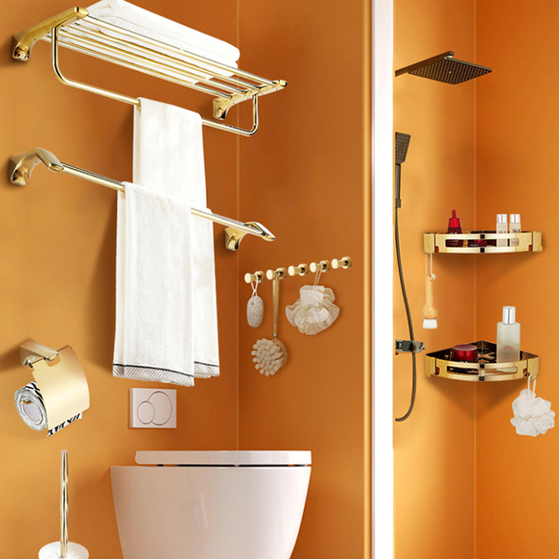 BowLift | Traditional Bathroom Fixtures Gold Bathroom Shelf Bathroom Accessory Set