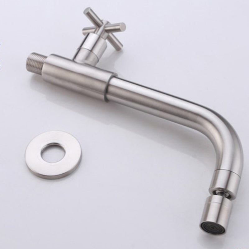 BowLift | Contemporary Wall-Mounted Bathroom Faucet Cross Handles Stainless Steel Faucet