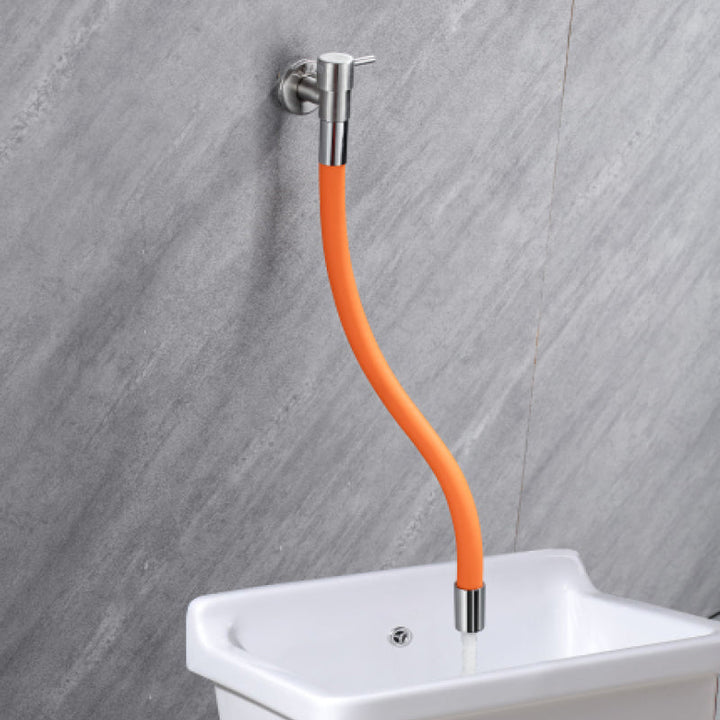 BowLift | Contemporary wall-mounted bathroom faucet with lever handles made of stainless steel