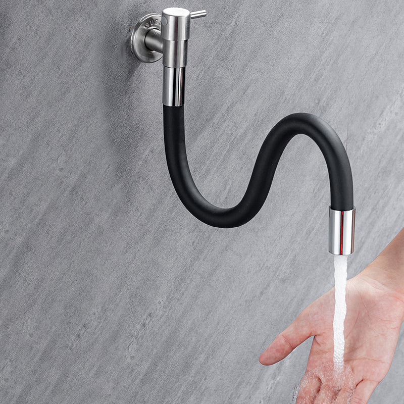BowLift | Contemporary wall-mounted bathroom faucet with lever handles made of stainless steel