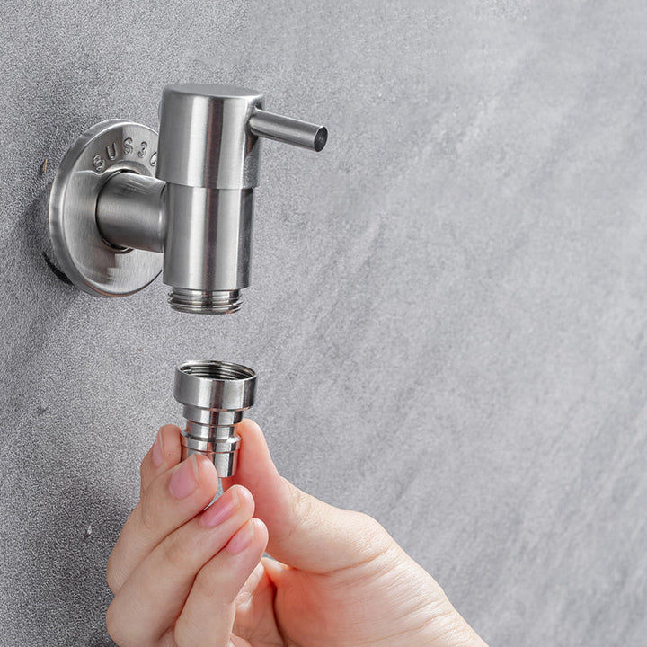 BowLift | Contemporary wall-mounted bathroom faucet with lever handles made of stainless steel