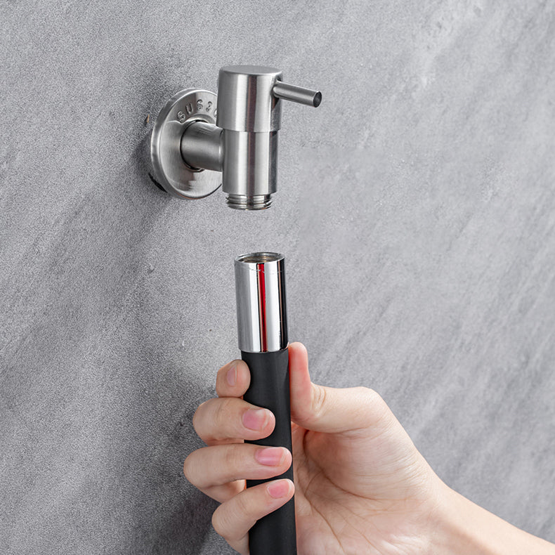 BowLift | Contemporary wall-mounted bathroom faucet with lever handles made of stainless steel