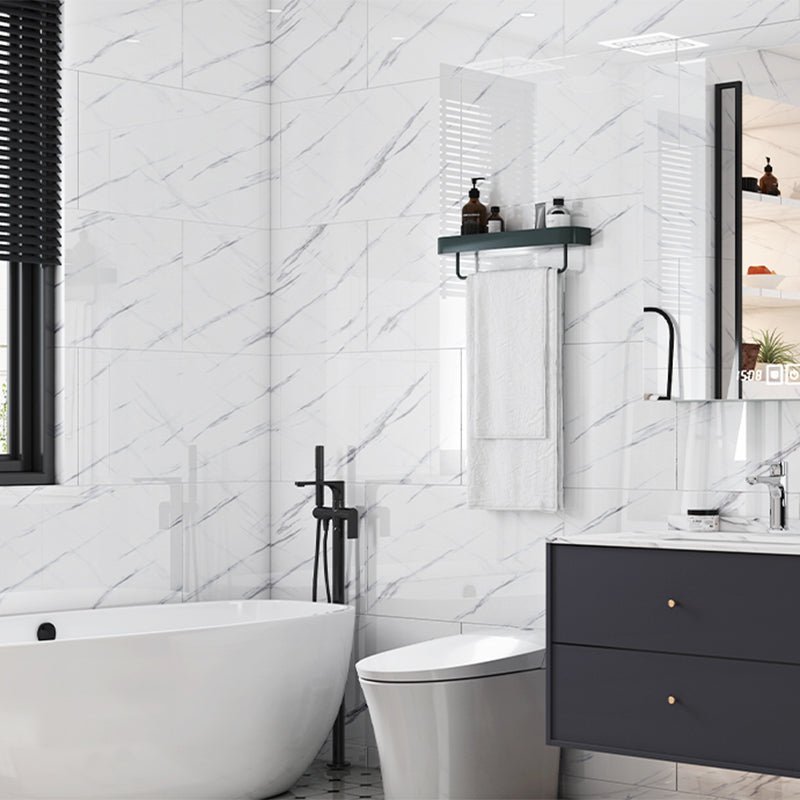 BowLift | Modern Splash Guard Wallpaper Marble Print Self-Adhesive Splash Guard Tile for Bathroom