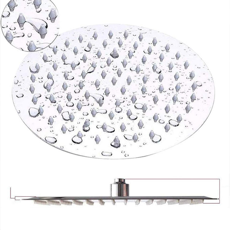 BowLift | Round Dual Showerhead Stainless Steel 5 Spray Patterns Wall Mounted Showerhead