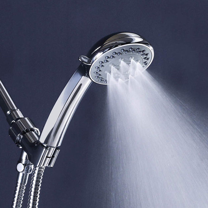 BowLift | Round Handheld Showerhead in Silver Leak-Resistant Wall-Mounted Showerhead