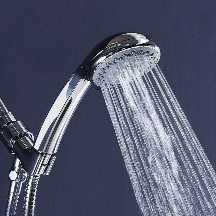 BowLift | Round Handheld Showerhead in Silver Leak-Resistant Wall-Mounted Showerhead