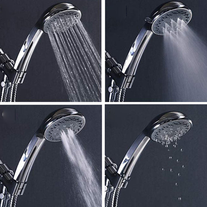 BowLift | Round Handheld Showerhead in Silver Leak-Resistant Wall-Mounted Showerhead