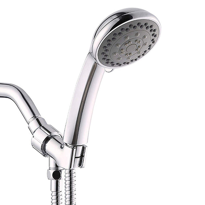 BowLift | Round Handheld Shower Head in Silver Leak-Resistant Wall-Mounted Shower Head