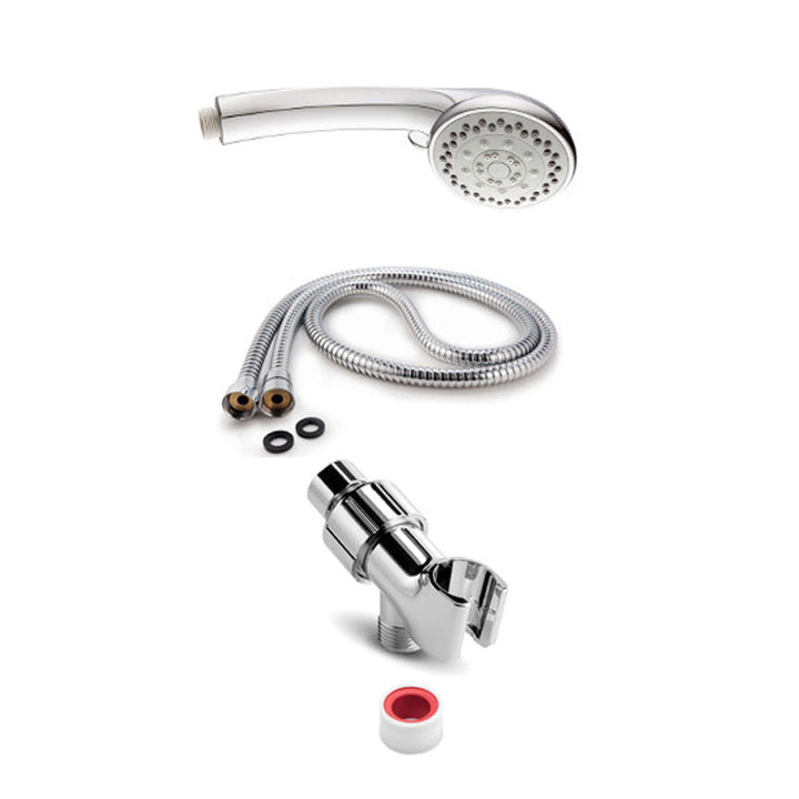 BowLift | Round Handheld Showerhead in Silver Leak-Resistant Wall-Mounted Showerhead