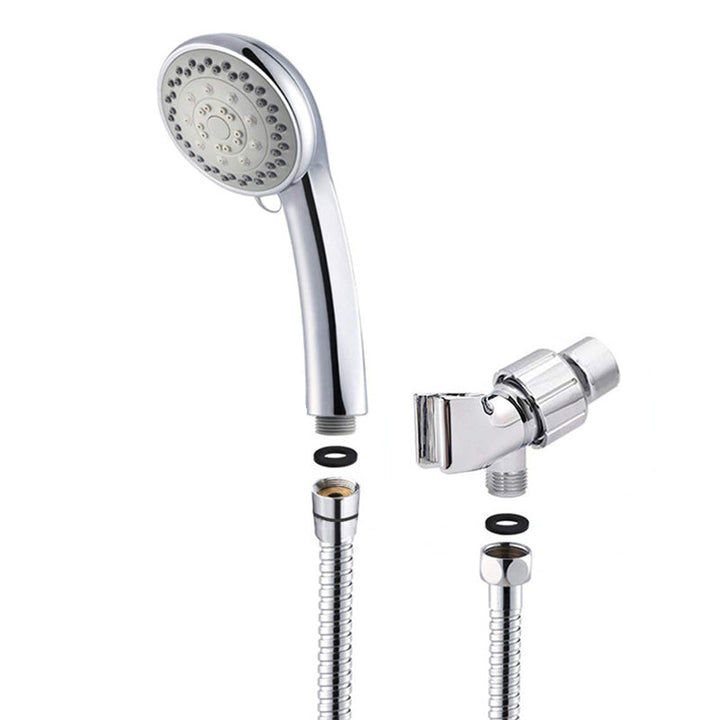 BowLift | Round Handheld Shower Head in Silver Leak-Resistant Wall-Mounted Shower Head