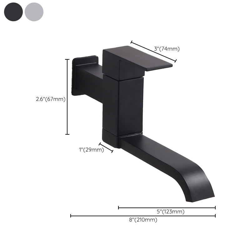 BowLift | Contemporary Wall Mounted Bathroom Faucet Lever Handles Low Arc Swivel Brass Faucet