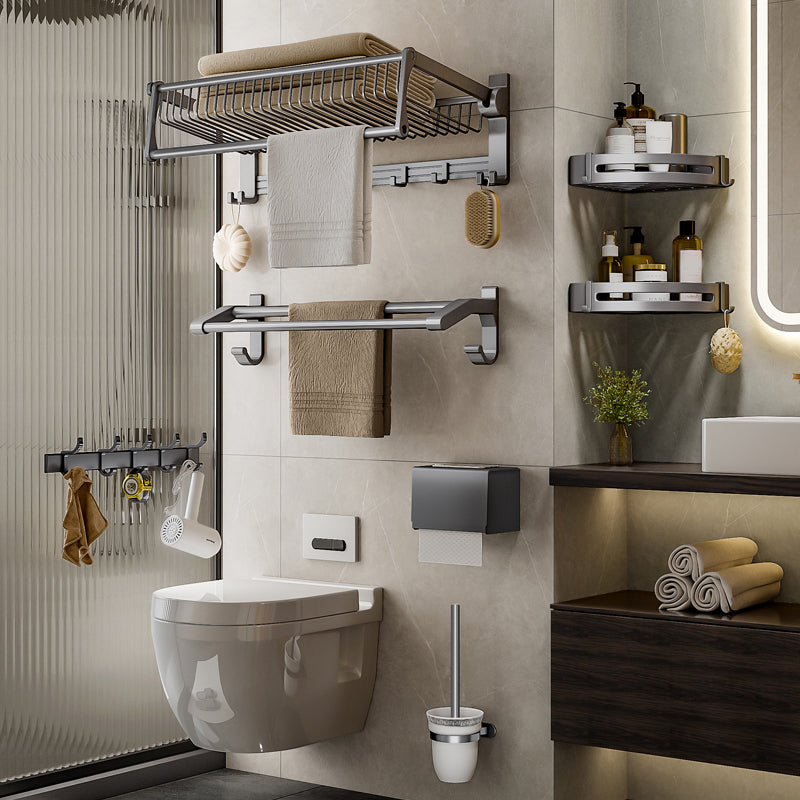 BowLift | Modern Gray Bathroom Set Paper Holder Bathroom Shelf Bathroom Hardware Set