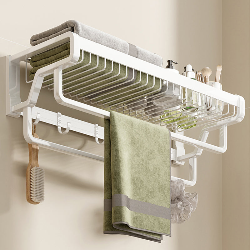 BowLift | Contemporary bathroom accessory set made of matte stainless steel-aluminum with bathrobe hook/bath shelf