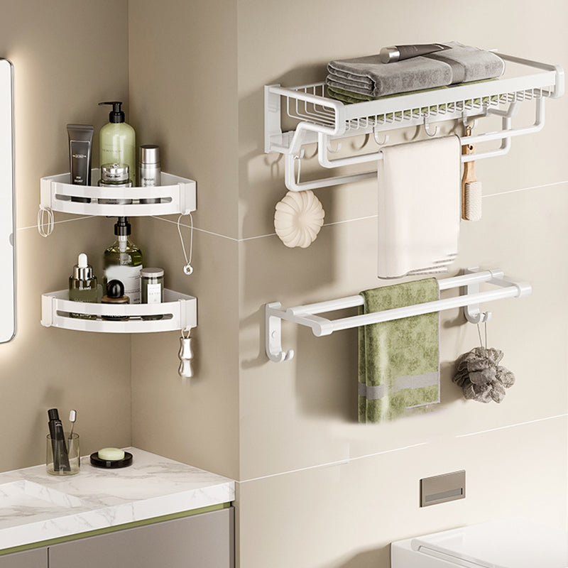 BowLift | Contemporary bathroom accessory set made of matte stainless steel-aluminum with bathrobe hook/bath shelf