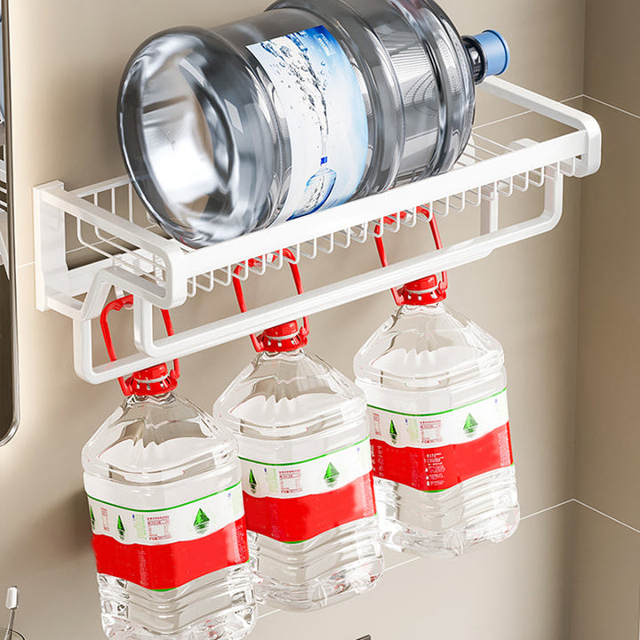 BowLift | Contemporary bathroom accessory set made of matte stainless steel-aluminum with bathrobe hook/bath shelf
