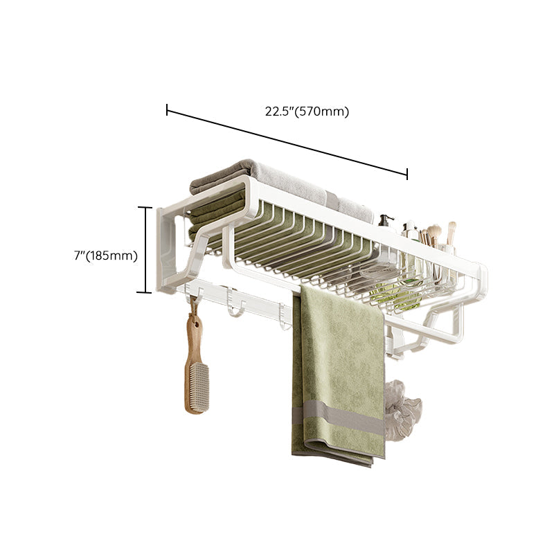 BowLift | Contemporary bathroom accessory set made of matte stainless steel-aluminum with bathrobe hook/bath shelf