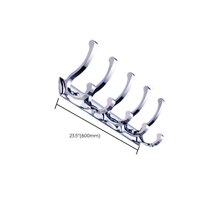 BowLift | Chrome brass modern bathroom accessory set with towel bar/ ring/ paper holder & bathrobe hook