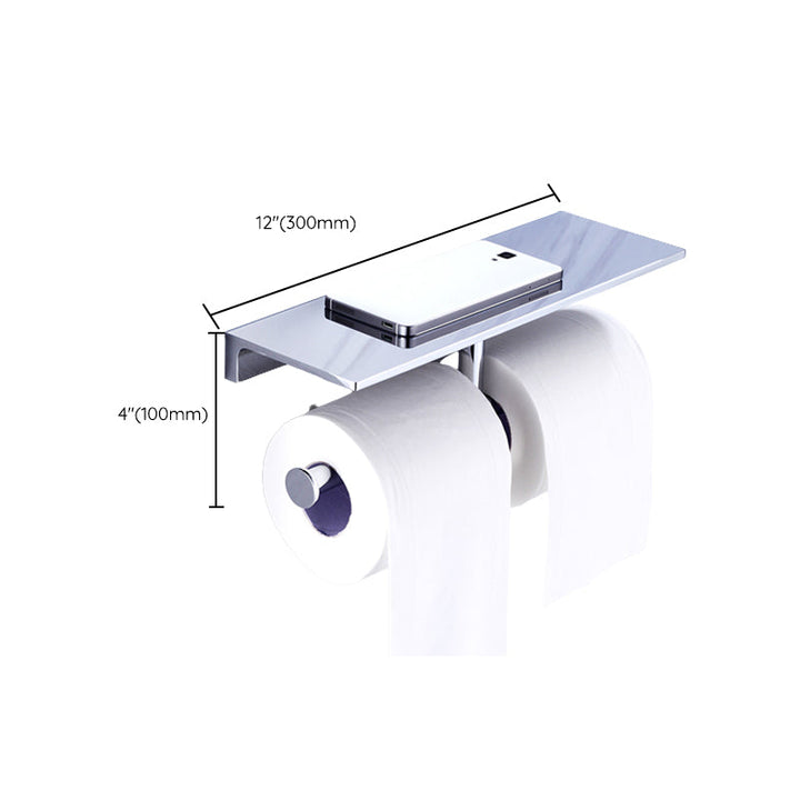 BowLift | Chrome brass modern bathroom accessory set with towel bar/ ring/ paper holder & bathrobe hook