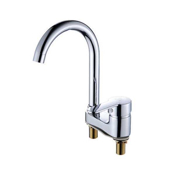 BowLift | Chrome Round Washbasin Faucet with Swivel Spout for the Bathroom