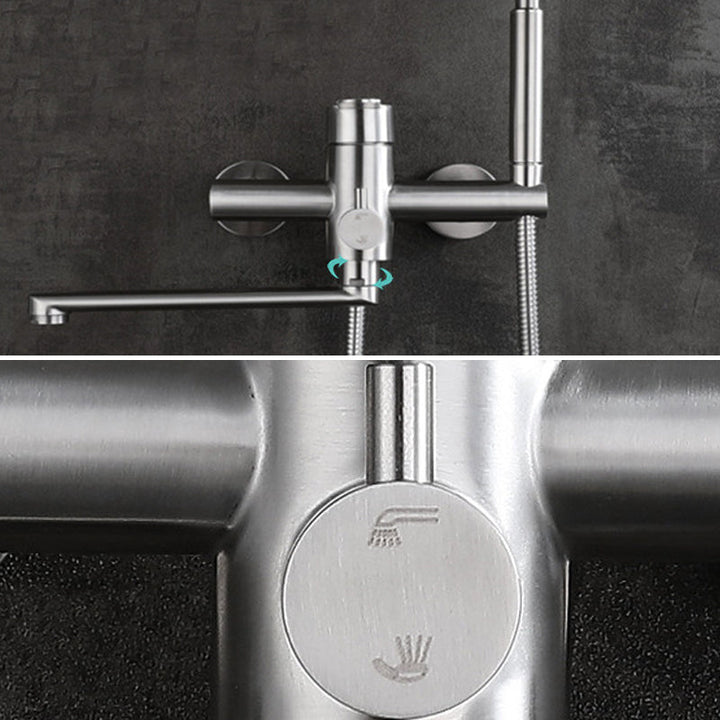 BowLift | Wall-mounted metal bathtub filling low arch swivel bathtub mixer