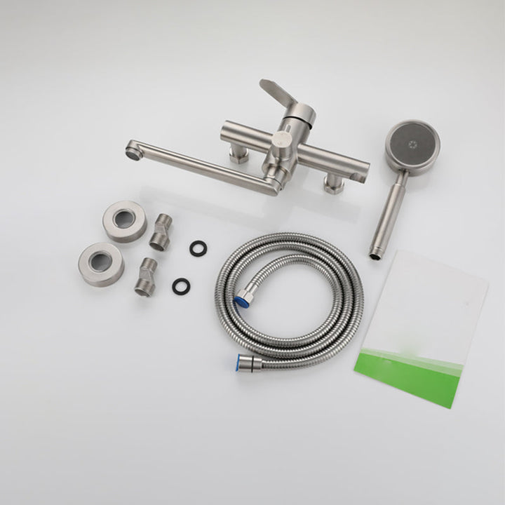 BowLift | Wall-mounted metal bathtub filling low arch swivel bathtub mixer