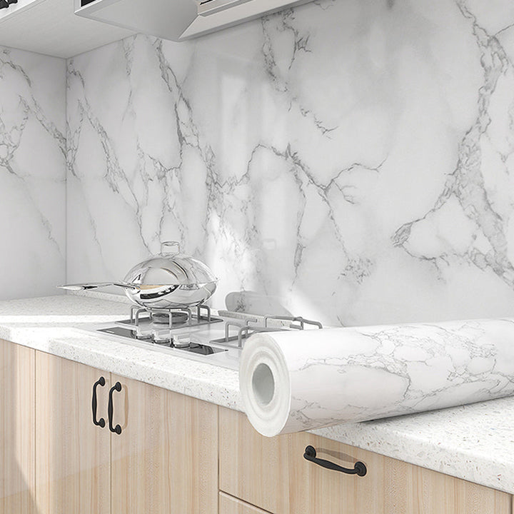 BowLift | Modern Splash Guard Tile Waterproof Marble Print Peel and Stick Tile for the Kitchen