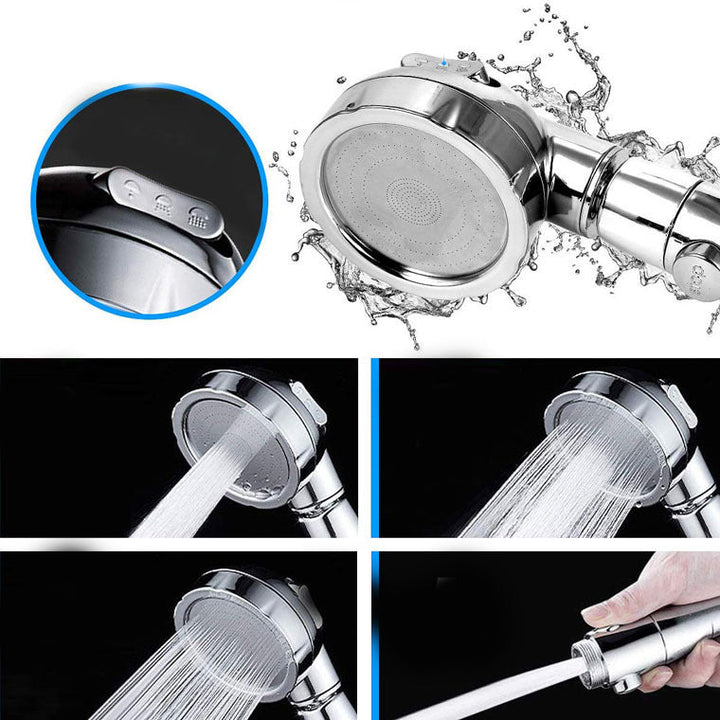 BowLift | Contemporary Hand Shower Head Silver 3-Spray Pattern Wall Mounted Shower Head