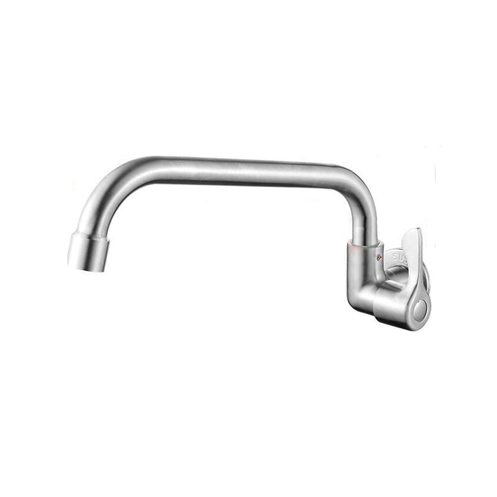 BowLift | Modern Bridge Water Faucet 304 Stainless Steel Knob Handle Swivel Spout Wall Mounted Faucet