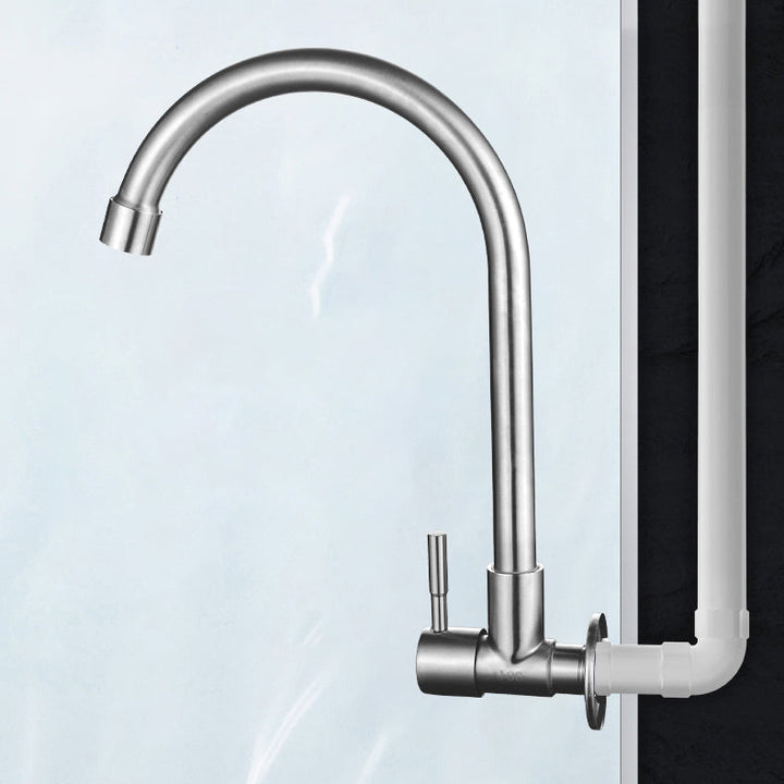 BowLift | Modern Bridge Water Faucet 304 Stainless Steel Knob Handle Swivel Spout Wall Mounted Faucet