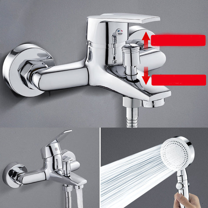 BowLift | Contemporary Wall-Mounted Bathroom Faucet Lever Handles 2-Hole Faucet Brass Faucet