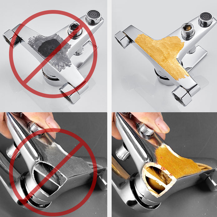 BowLift | Contemporary Wall-Mounted Bathroom Faucet Lever Handles 2-Hole Faucet Brass Faucet