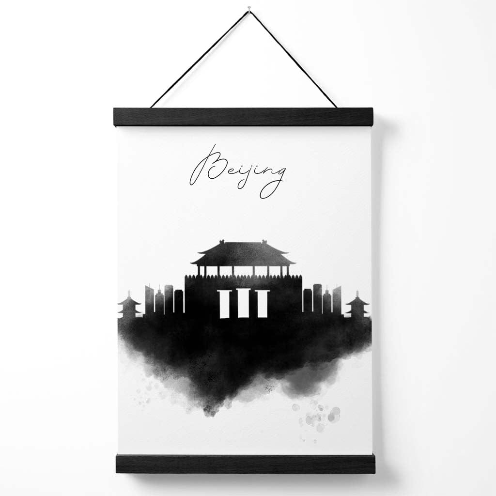 Beijing Watercolor Skyline City Poster with Hanger | Bowlift