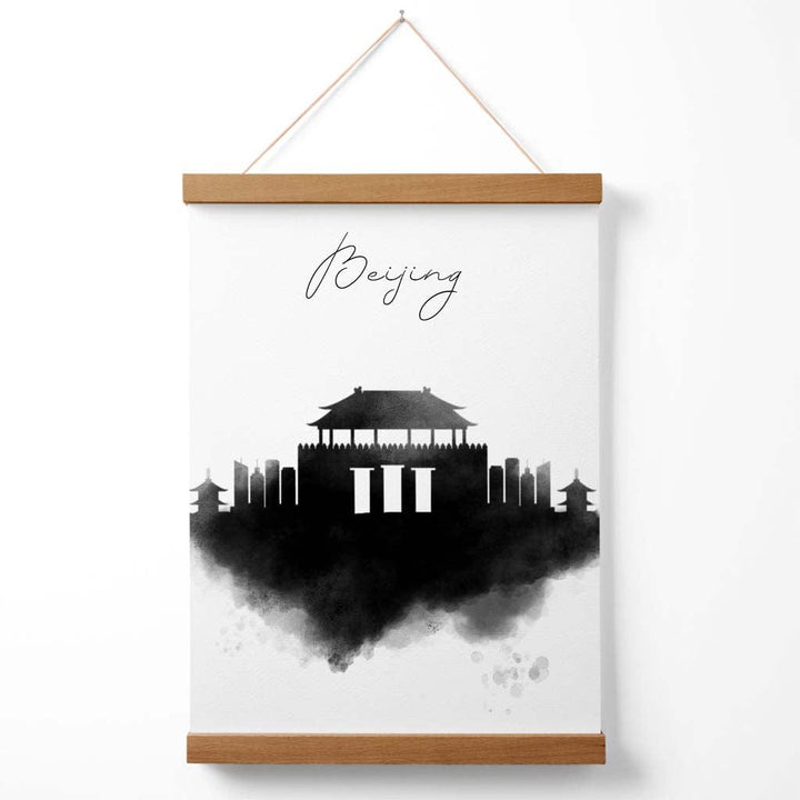 Beijing Watercolor Skyline City Poster with Hanger | Bowlift