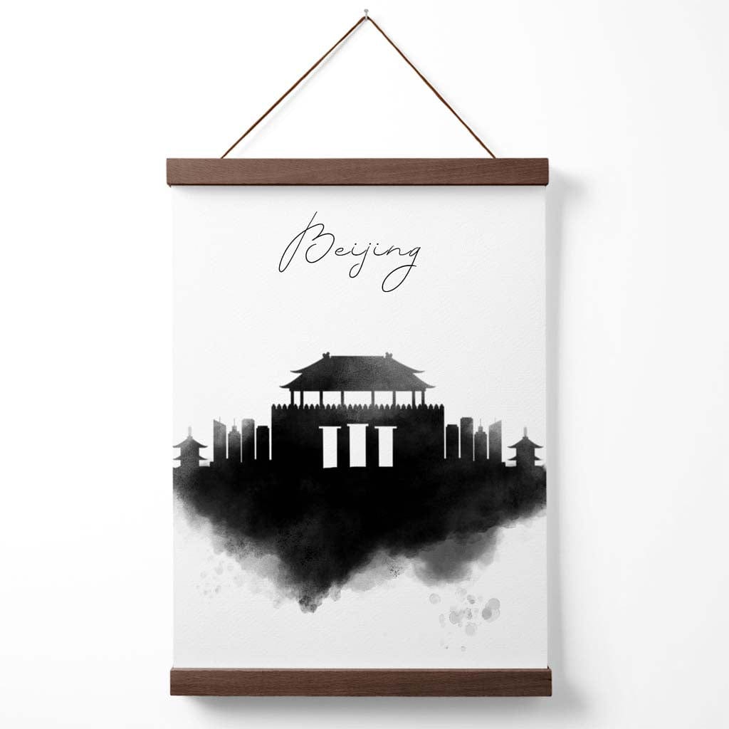 Beijing Watercolor Skyline City Poster with Hanger | Bowlift