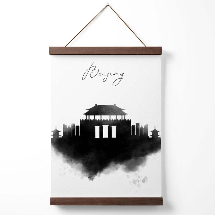 Beijing Watercolor Skyline City Poster with Hanger | Bowlift